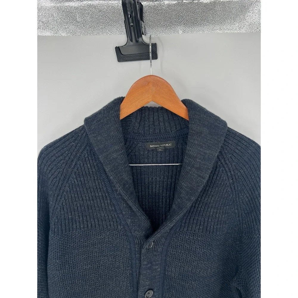 Banana Republic Merino Wool  Aventura Shawl-Collar Cardigan  Blue Size L